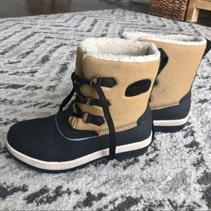 ABLUND RAIN/SNOW BOOTS BLACK/CAMEL